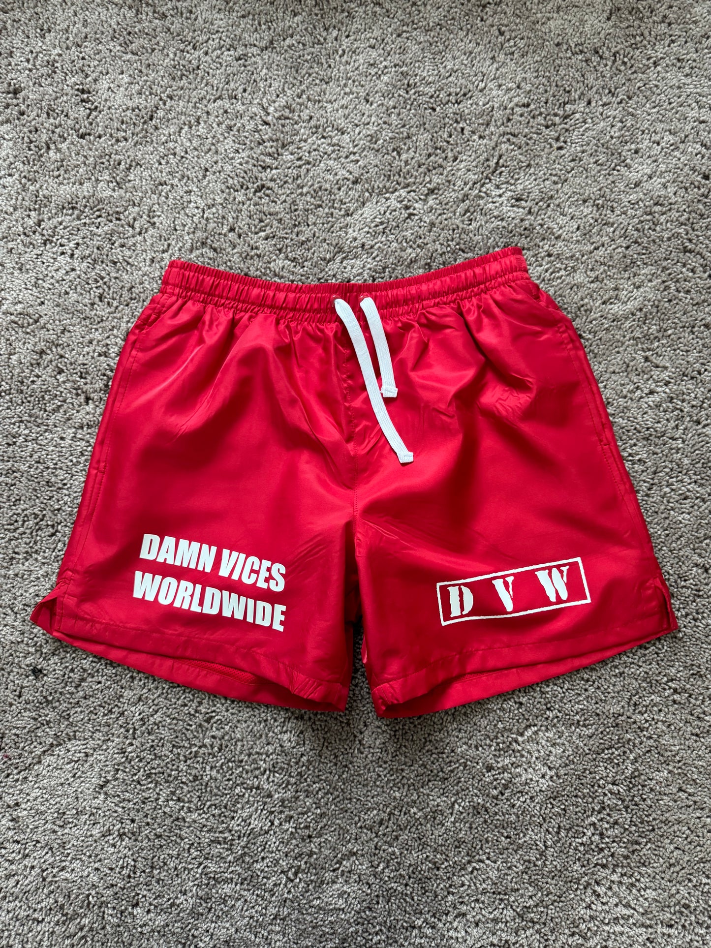 NYLON SHORTS RED